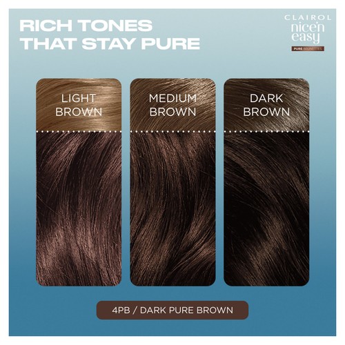 Clairol Nice'N Easy Pure Brunettes Permanent Hair Dye 4PB Deep Mocha Brown thumbnail 2