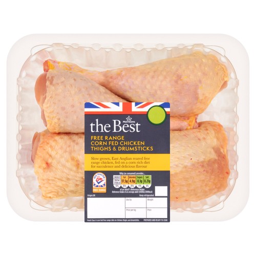 Morrisons British The Best Corn Fed Chicken Thighs And Drumsticks 580g
