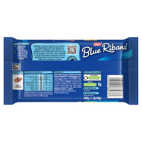 Blue Riband Milk Chocolate Wafer Biscuit Multipack thumbnail 3