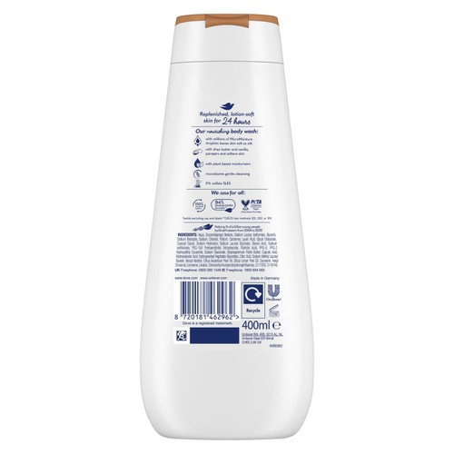 Dove Pampering Advanced Body Wash Shower Gel Shea & Vanilla  400ml thumbnail 8