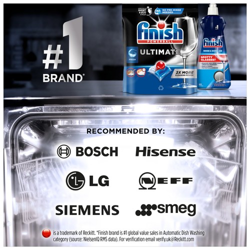 Finish Ultimate All In One Regular Dishwasher Tablets  thumbnail 4