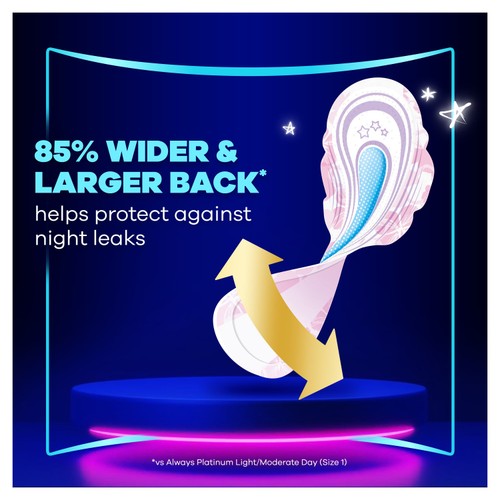 Always Platinum Sanitary Pads Secure Night Extra Size 5 thumbnail 2