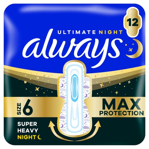 Always Ultimate Night Pads With Wings Size 6