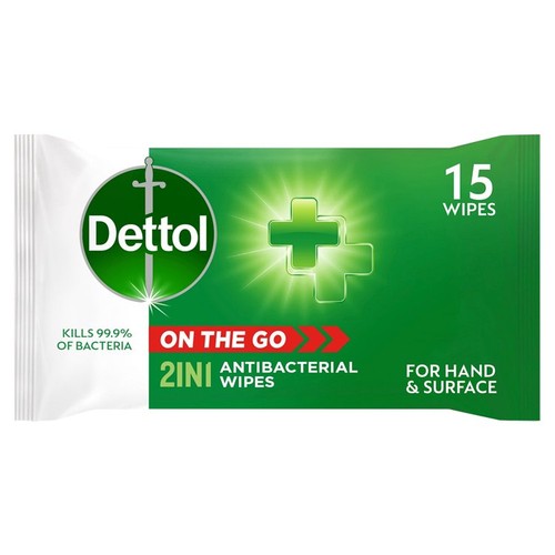 Dettol On The Go Hands And Surface Antibacterial Wipes 