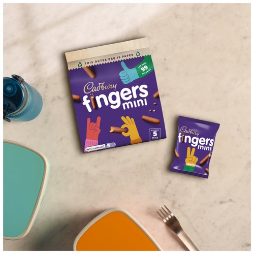 Cadbury Mini Fingers Chocolate Biscuits 5 Pack Multipack thumbnail 2