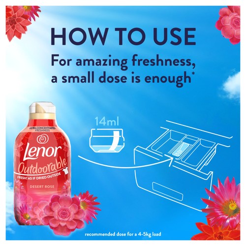 Lenor Outdoorable Fabric Conditioner Desert Rose 76 Washes thumbnail 3