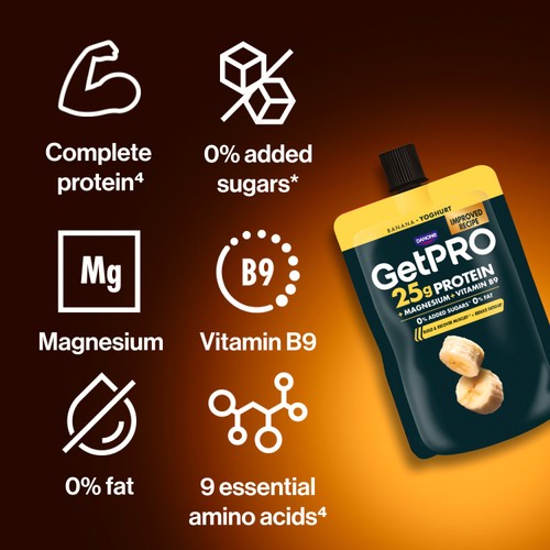 Getpro Banana 25g High Protein Yoghurt Pouch thumbnail 2