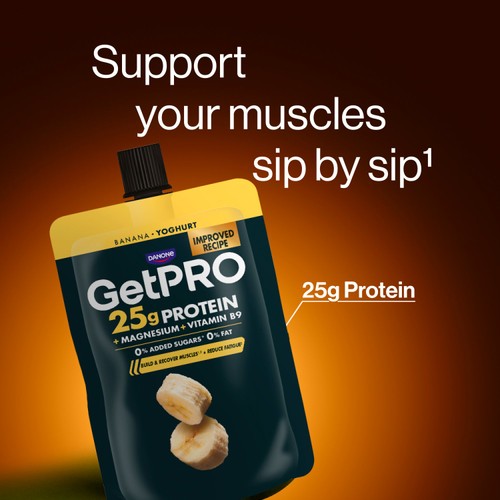 Getpro Banana 25g High Protein Yoghurt Pouch thumbnail 4
