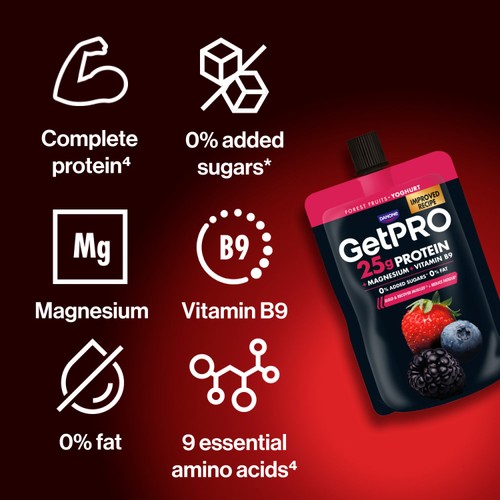 Getpro Forest Fruits 25g High Protein Yoghurt Pouch  thumbnail 2