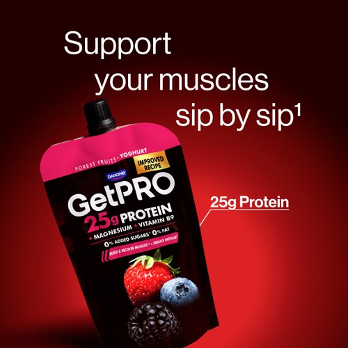 Getpro Forest Fruits 25g High Protein Yoghurt Pouch  thumbnail 4