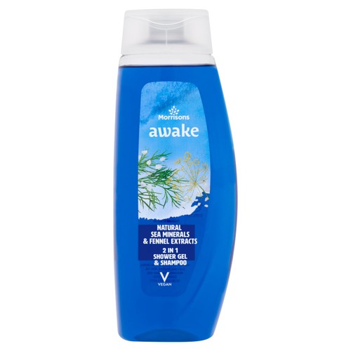Morrisons Awake Natural Sea Minerals & Fennel 2 In 1 Shower Gel & Shampoo