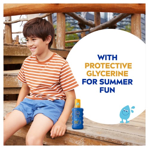 NIVEA SUN Kids Protect & Care Coloured Sun Cream Spray SPF50+ thumbnail 4