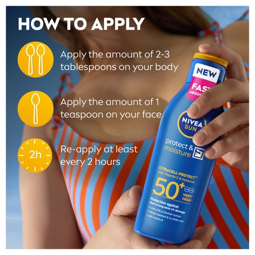 NIVEA SUN Protect & Moisture Sun Cream Lotion SPF50+ thumbnail 2