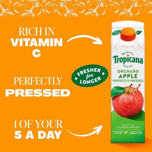 Tropicana Long Life Pure Apple Fruit Juice 850ml thumbnail 2