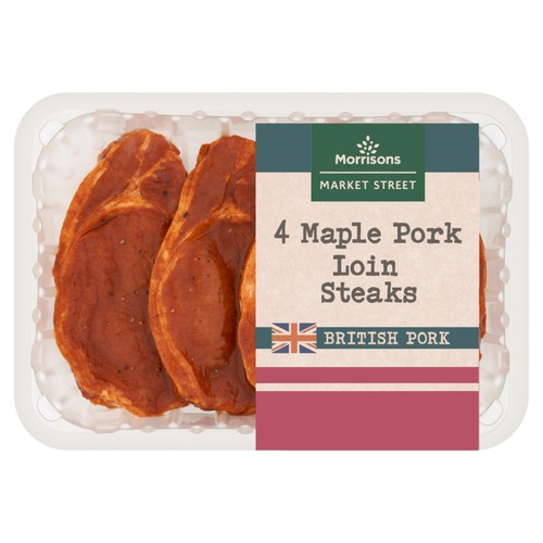 Morrisons BBQ 4 Maple BBQ Pork Loin Steaks 400g