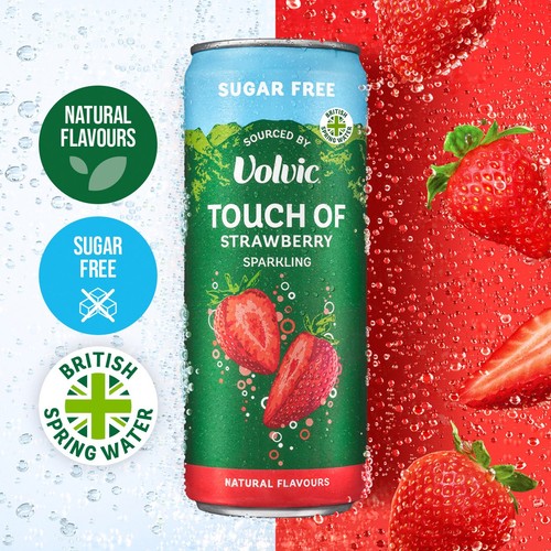 Touch Of Fruit Strawberry Sparkling Sugar Free Flavoured Water Multipack thumbnail 2