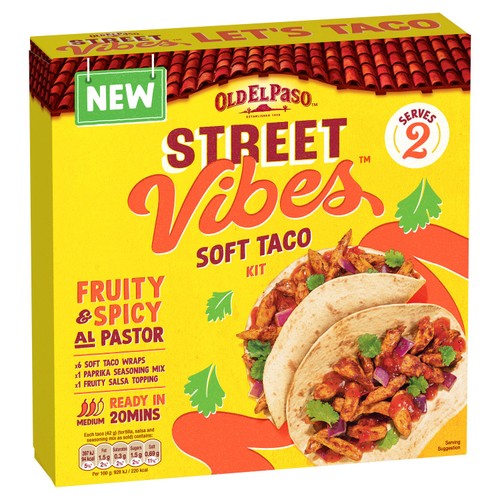 Old El Paso Mexican Street Vibes Fruity & Spicy Soft Taco Kit 257g thumbnail 2