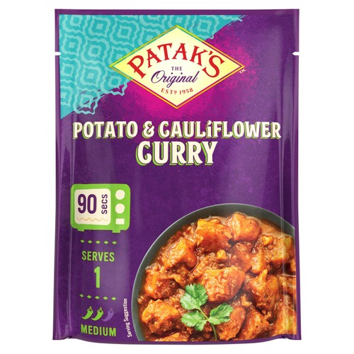 Patak's Indian Potato & Cauliflower Curry Microwave Ready Meal 270g
