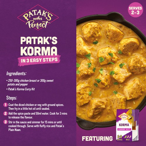 Patak's Korma Indian Curry Sauce Meal Kit 270g thumbnail 4