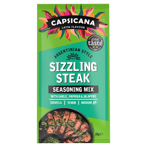 Capsicana Argentinian Sizzling Steak Seasoning Medium Spice Mix 28g