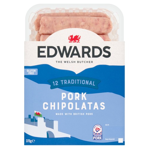 Edwards 12 Traditional Pork Chipolatas   375g