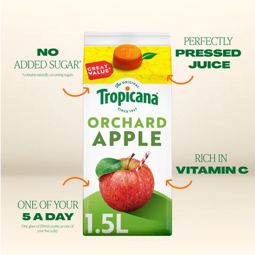 Tropicana Orchard Apple Perfectly Pressed Fruit Juice1.5L thumbnail 2