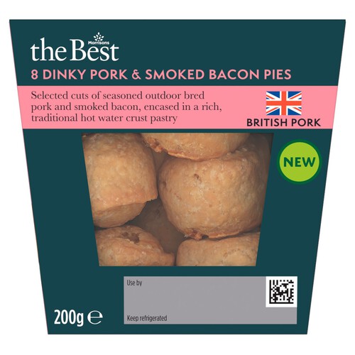 Morrisons The Best 8 Dinky Pork & Smoked Bacon Pies 200g thumbnail 2