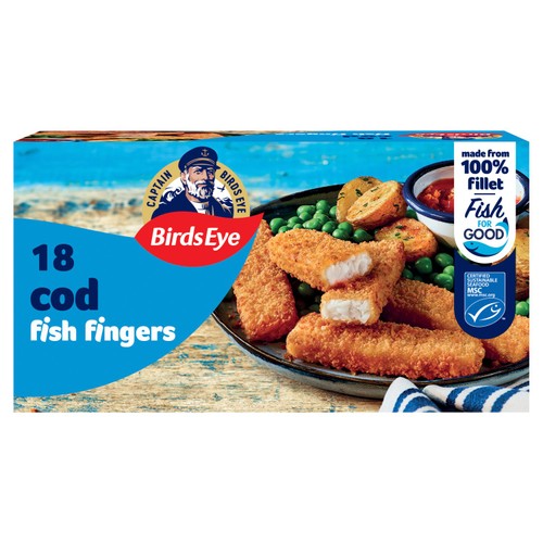 Birds Eye 18 Breaded Cod Fish Fingers 504g