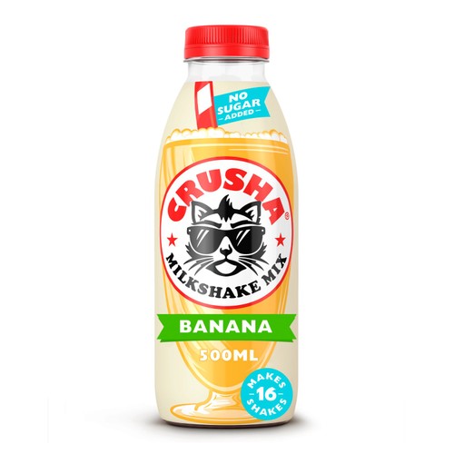 Crusha No Added Sugar Banana Flavour Milkshake Mix 500ml