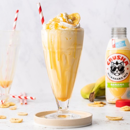 Crusha No Added Sugar Banana Flavour Milkshake Mix 500ml thumbnail 3