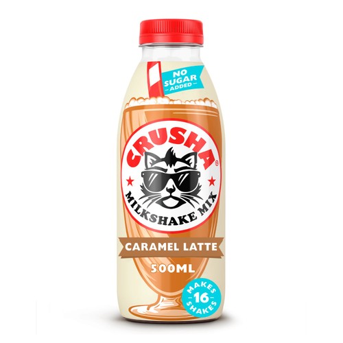 Crusha No Added Sugar Caramel Latte Flavour Milkshake Mix 500ml