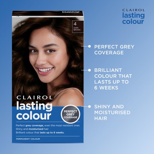 Clairol Lasting Colour Permanent Hair Dye 4 Dark Brown thumbnail 2