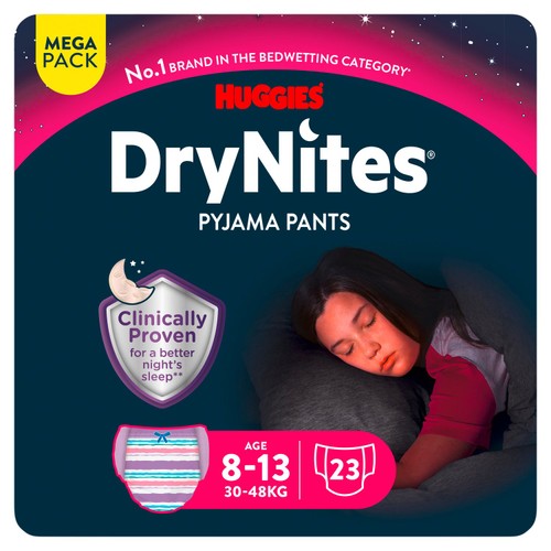 Huggies Drynites Age 8-13 Girl Mega 