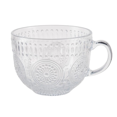 Nutmeg Home Embossed Glass Mug