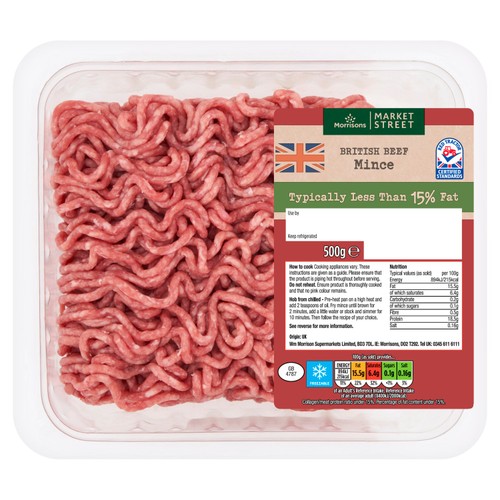 Morrisons British Beef Mince 15% Fat  500g thumbnail 2