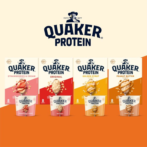 Quaker High Protein Strawberries & Cream Porridge Sachets Oat So Simple thumbnail 3