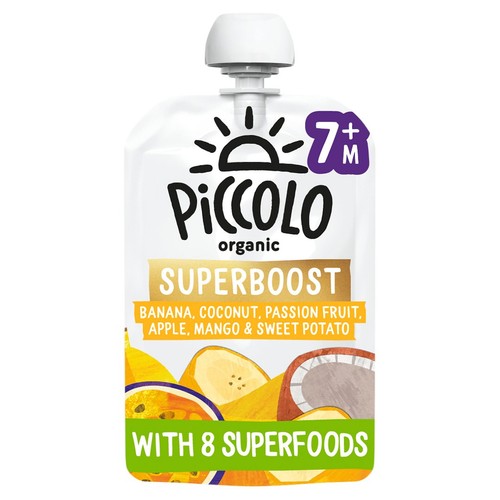 Piccolo Organic Superboost Banana Mango Coconut & Passionfruit 100g