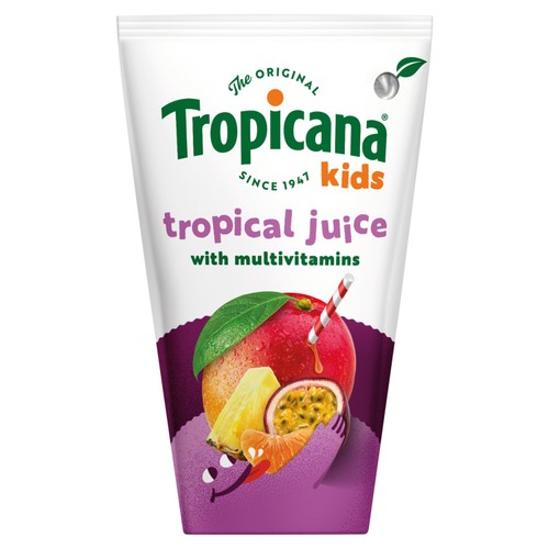 Tropicana Kids Tropical Fruit Juice lunchbox 4 x 150ml thumbnail 2