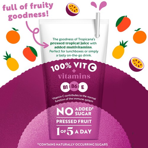 Tropicana Kids Tropical Fruit Juice lunchbox 4 x 150ml thumbnail 5