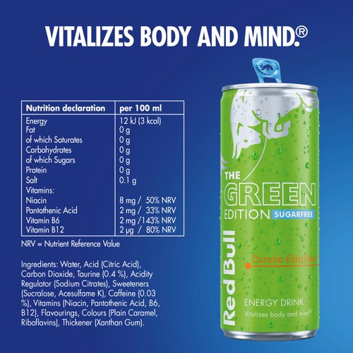 Red Bull Energy Drink Sugar Free Green Edition Curuba Elderflower thumbnail 3