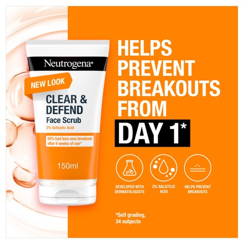 Neutrogena Clear & Defend Facial Scrub 150ml thumbnail 3