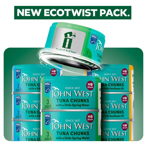 John West No Drain Tuna Chunks with a Little Spring Water MSC 3x100g thumbnail 4