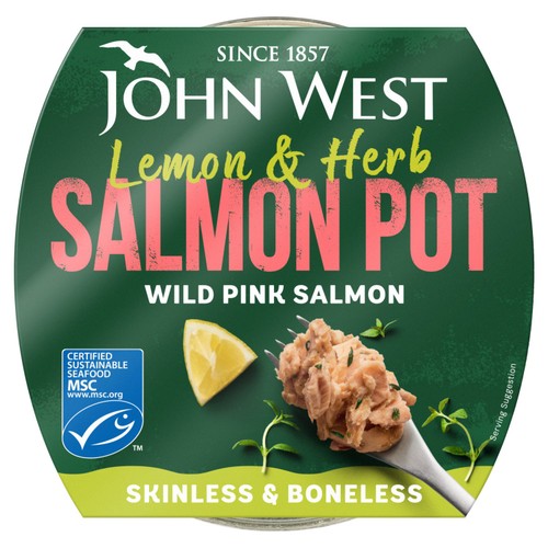 John West Salmon Fridgepot Lemon & Herb 