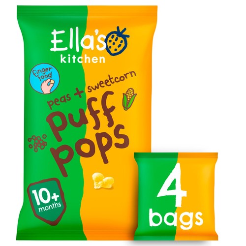 Ella's Kitchen Organic Pea + Sweetcorn Puff Pops