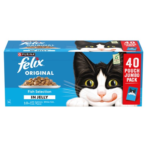 FELIX Original Fish Selection in Jelly Wet Cat Food 40x85g thumbnail 2