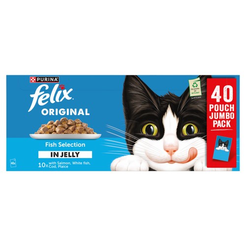 FELIX Original Fish Selection in Jelly Wet Cat Food 40x85g thumbnail 4