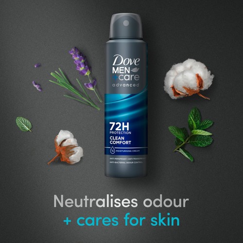 Dove Men Advance Clean Comfort Anti-perspirant Deodorant 150ml thumbnail 4
