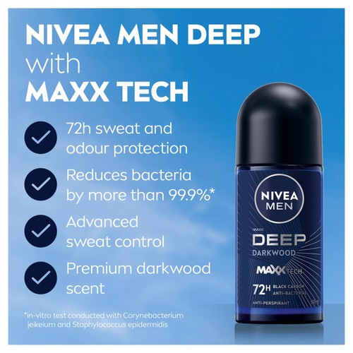 NIVEA MEN Deep Black Carbon 72h Anti-Perspirant Deodorant Roll-On thumbnail 5