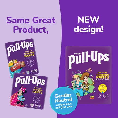 Huggies Pull-Ups Unisex Day Time Training Nappy Pants, Size 7 thumbnail 3
