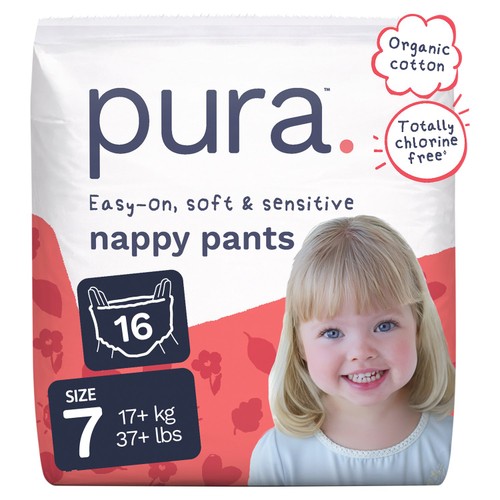 Pura Soft Comfort Nappy Pants Size 7 (16 pack)